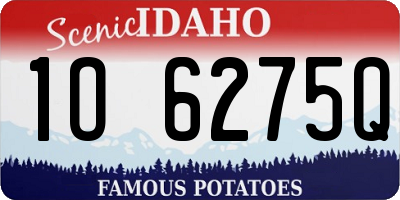 ID license plate 1O6275Q