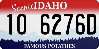 ID license plate 1O6276D