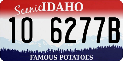 ID license plate 1O6277B
