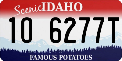 ID license plate 1O6277T