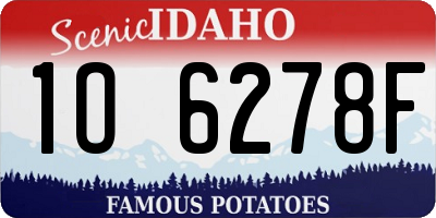 ID license plate 1O6278F