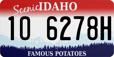 ID license plate 1O6278H