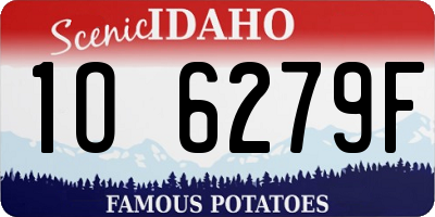 ID license plate 1O6279F