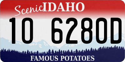 ID license plate 1O6280D