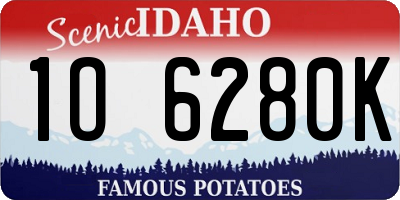 ID license plate 1O6280K
