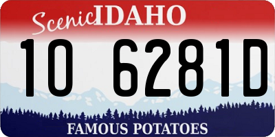 ID license plate 1O6281D