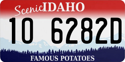 ID license plate 1O6282D