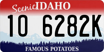 ID license plate 1O6282K