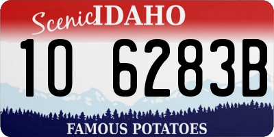 ID license plate 1O6283B
