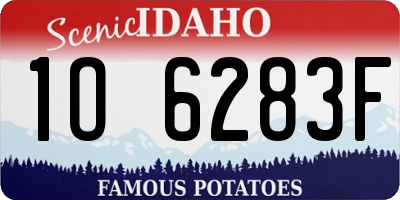ID license plate 1O6283F