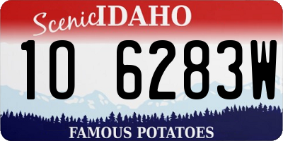 ID license plate 1O6283W