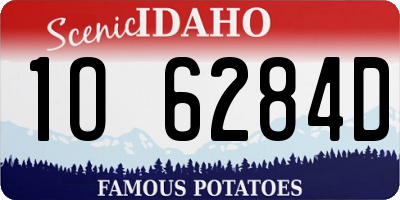 ID license plate 1O6284D