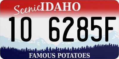ID license plate 1O6285F