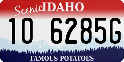 ID license plate 1O6285G