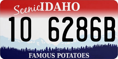 ID license plate 1O6286B