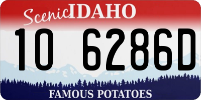 ID license plate 1O6286D