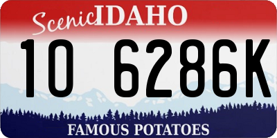 ID license plate 1O6286K