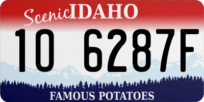 ID license plate 1O6287F