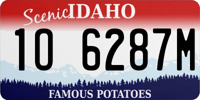 ID license plate 1O6287M
