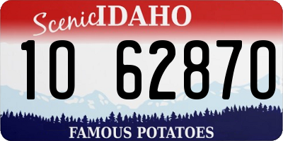 ID license plate 1O6287O