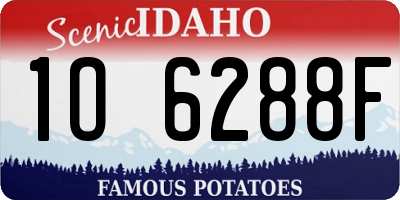 ID license plate 1O6288F