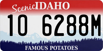ID license plate 1O6288M