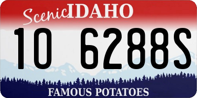 ID license plate 1O6288S