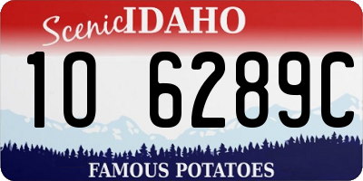 ID license plate 1O6289C