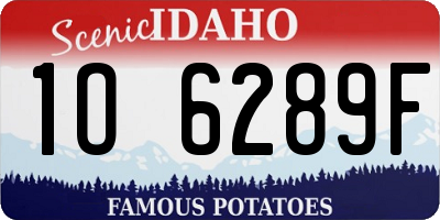 ID license plate 1O6289F