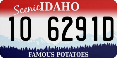 ID license plate 1O6291D