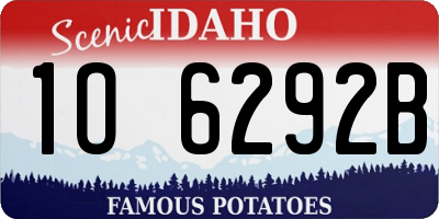 ID license plate 1O6292B