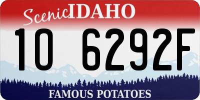 ID license plate 1O6292F