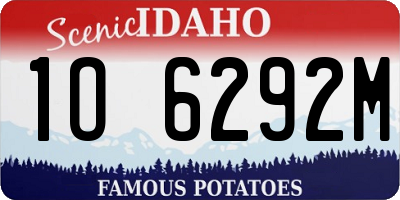 ID license plate 1O6292M