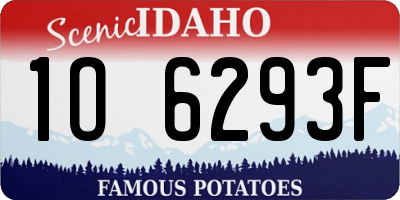 ID license plate 1O6293F