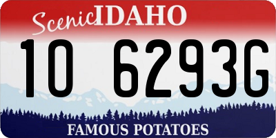 ID license plate 1O6293G