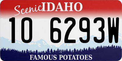 ID license plate 1O6293W