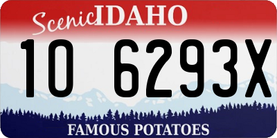 ID license plate 1O6293X