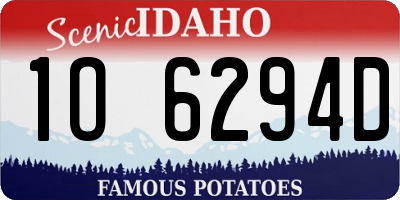 ID license plate 1O6294D