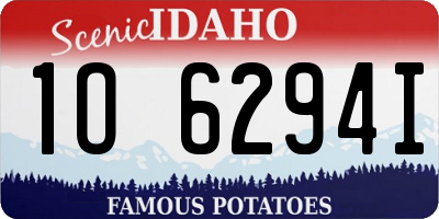 ID license plate 1O6294I