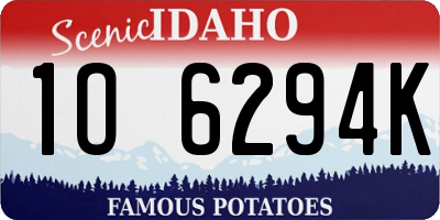 ID license plate 1O6294K