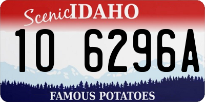 ID license plate 1O6296A