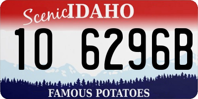 ID license plate 1O6296B