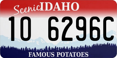 ID license plate 1O6296C