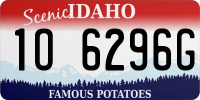 ID license plate 1O6296G