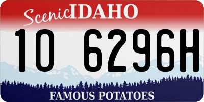 ID license plate 1O6296H