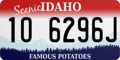 ID license plate 1O6296J