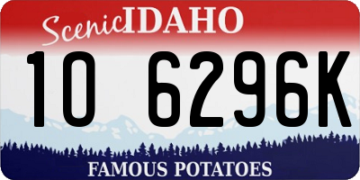 ID license plate 1O6296K