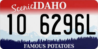 ID license plate 1O6296L