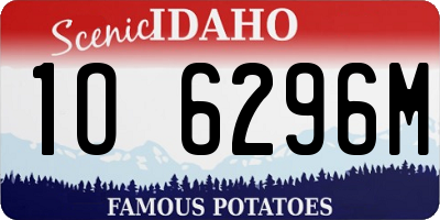 ID license plate 1O6296M