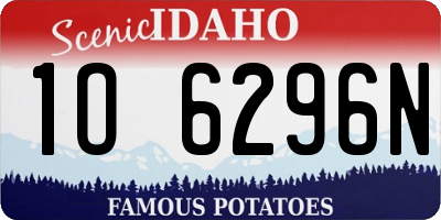 ID license plate 1O6296N